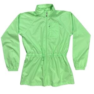 Izod XFG Womens Golf Windbreaker Green Long Rain Coat Size Medium